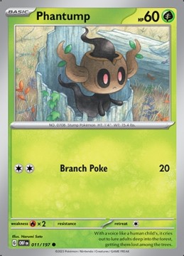 Phantump REVERSE HOLO #11 - Pokemon Obsidian Flames 