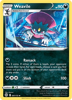 Weavile REVERSE HOLO #87 - Pokemon Brilliant Stars