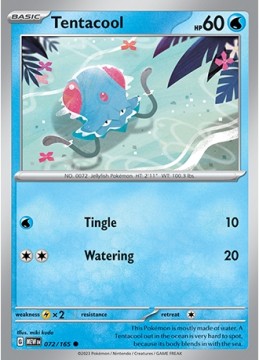 Tentacool REVERSE HOLO #72 - Pokemon Scarlet & Violet 151