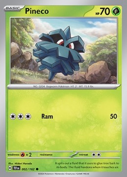 Pineco REVERSE HOLO #2 - Pokemon Temporal Forces