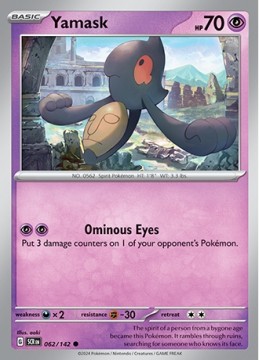 Yamask REVERSE HOLO #62 - Pokemon Stellar Crown 