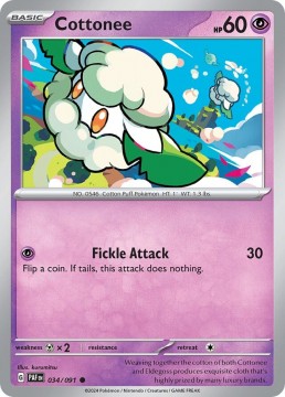 Cottonee #34 - Pokemon Paldean Fates