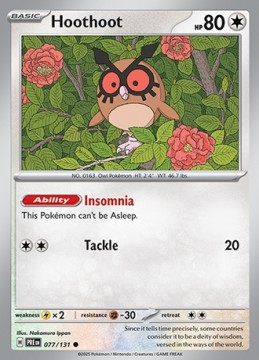 Hoothoot #77 - Pokemon Prismatic Evolutions
