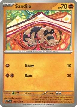 Sandile REVERSE HOLO #115 - Pokemon Scarlet & Violet