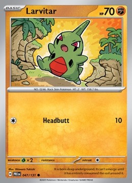 Larvitar REVERSE HOLO #47 - Pokemon Prismatic Evolutions
