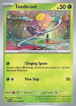 Toedscool REVERSE HOLO #15 - Pokemon Paradox Rift