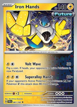 Iron Hands REVERSE HOLO #61 - Pokemon Temporal Forces