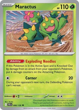 Maractus REVERSE HOLO #8 - Pokemon Journey Together