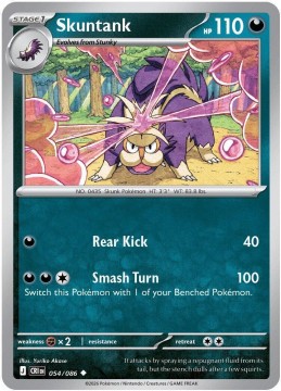 Skuntank REVERSE HOLO #54 - Pokemon Chaos Rising