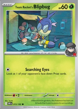 Team Rocket's Blipbug REVERSE HOLO #15 - Pokemon Destined Rivals