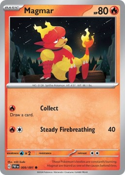 Magmar REVERSE HOLO #9 - Pokemon Paldean Fates 