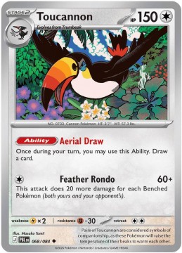 Toucannon REVERSE HOLO #68 - Pokemon Pitch Black