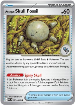 Antique Skull Fossil REVERSE HOLO #73 - Pokemon Pitch Black