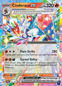Cinderace EX #28 Pokemon Stellar Crown
