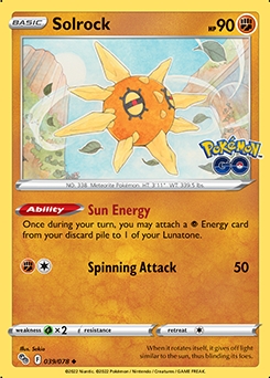 Solrock REVERSE HOLO #39 - Pokemon Go 