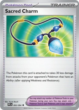 Sacred Charm REVERSE HOLO #93 - Pokemon Phantasmal Flames 
