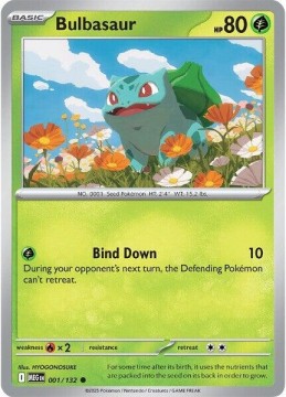Bulbasaur REVERSE HOLO #1 - Pokemon Mega Evolution 