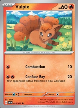 Vulpix #28 - Pokemon Obsidian Flames