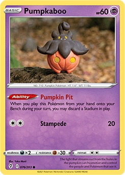 Pumpkaboo REVERSE HOLO #76 - Pokemon Evolving Skies