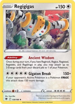 Regigigas REVERSE HOLO #130 - Pokemon Astral Radiance 