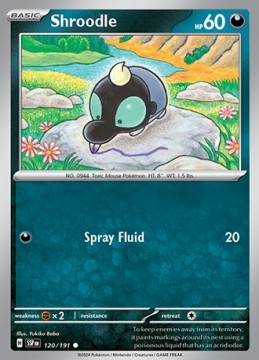 Shroodle REVERSE HOLO #120 - Pokemon Surging Sparks