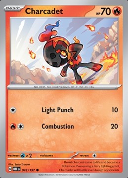 Charcadet REVERSE HOLO #43 - Pokemon Obsidian Flames 