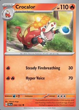 Crocalor REVERSE HOLO #36 - Pokemon Paldea Evolved 