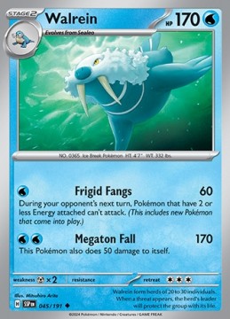 Walrein REVERSE HOLO #45 - Pokemon Surging Sparks