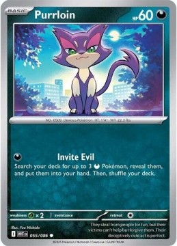 Purrloin REVERSE HOLO #55 - Pokemon White Flare