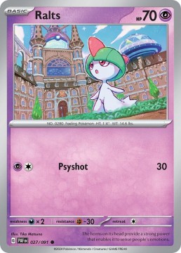 Ralts REVERSE HOLO #27 - Pokemon Paldean Fates