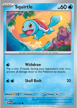 Squirtle REVERSE HOLO #7 - Pokemon Scarlet & Violet 151 