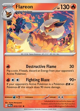 Flareon REVERSE HOLO #13 - Pokemon Prismatic Evolutions