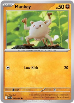 Mankey REVERSE HOLO #42 - Pokemon Pitch Black
