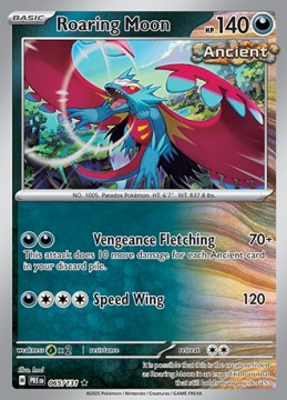 Roaring Moon REVERSE HOLO #65 - Pokemon Prismatic Evolutions