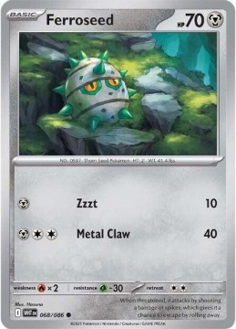 Ferroseed POKEBALL HOLO #68 - Pokemon White Flare