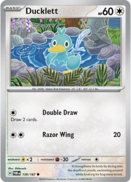 Ducklett REVERSE HOLO #139 - Pokemon Twilight Masquerade
