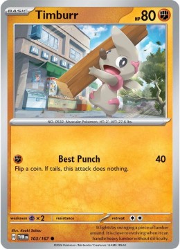 Timburr REVERSE HOLO #103 - Pokemon Twilight Masquerade