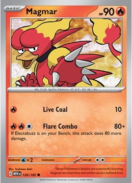 Magmar REVERSE HOLO #126 - Pokemon Scarlet & Violet 151