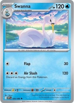 Swanna POKEBALL HOLO #26 - Pokemon White Flare