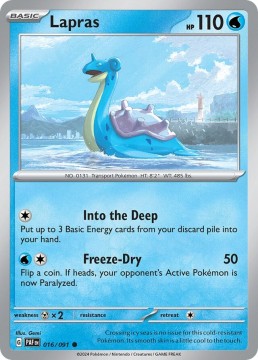 Lapras REVERSE HOLO #16 - Pokemon Paldean Fates