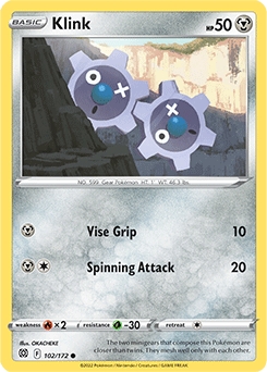 Klink REVERSE HOLO #102 - Pokemon Brilliant Stars 