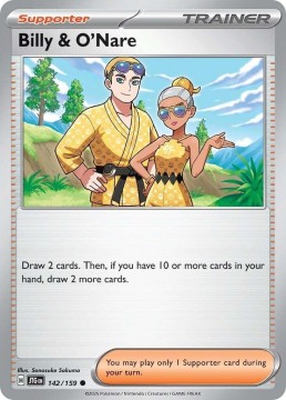 Billy & O'Nare REVERSE HOLO #142 - Pokemon Journey Together