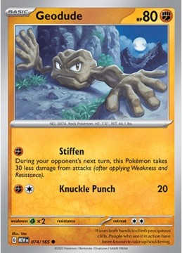 Geodude REVERSE HOLO #74 Pokemon Scarlet & Violet 151
