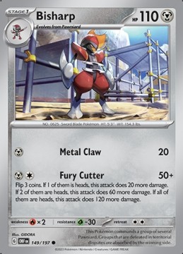 Bisharp #149 - Pokemon Obsidian Flames 