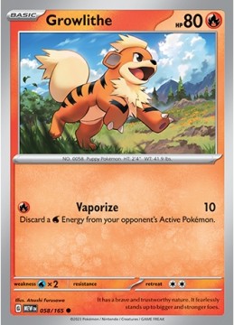 Growlithe REVERSE HOLO #58 - Pokemon Scarlet & Violet 151