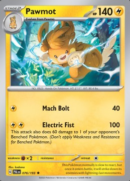 Pawmot HOLO #76 - Pokemon Paldea Evolved 