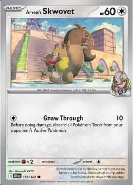 Arven's Skwovet #158 - Pokemon Destined Rivals