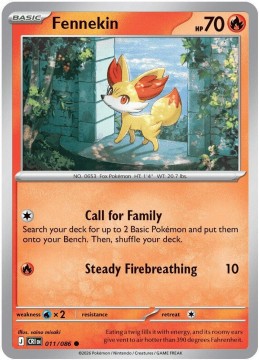 Fennekin REVERSE HOLO #11 - Pokemon Chaos Rising