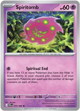 Spiritomb REVERSE HOLO #35 - Pokemon Pitch Black