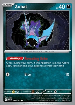 Zubat #41 - Pokemon Scarlet & Violet 151